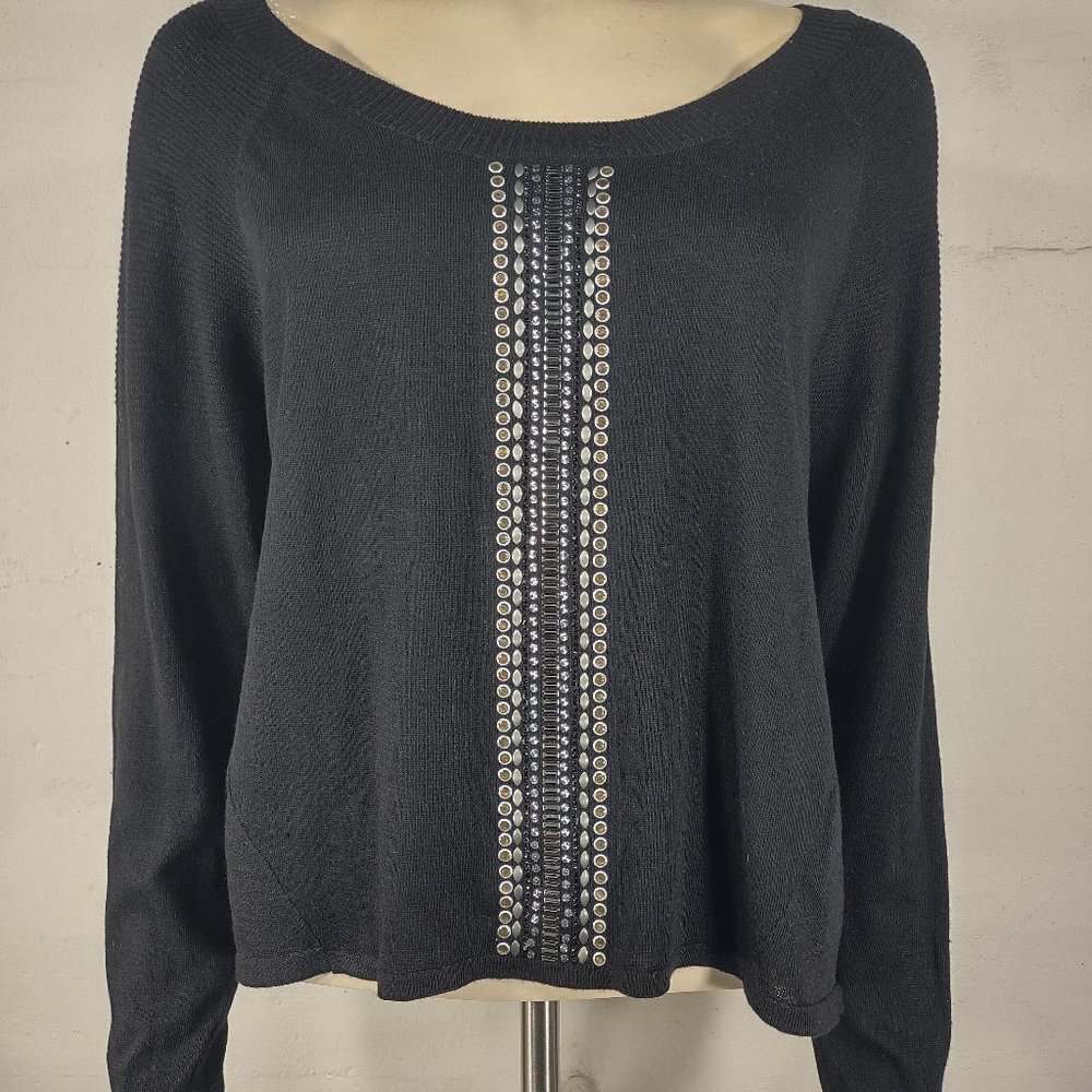Black Sequin Embellished Women's Top